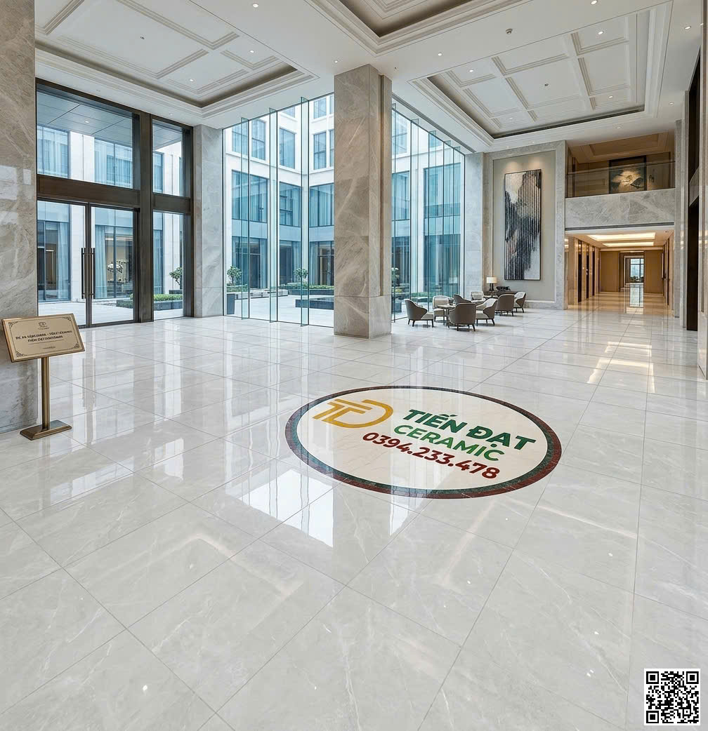 Gạch Đá Marble 100x100 Bóng Kiếng Kim Cương Lát Nền Đại Sảnh