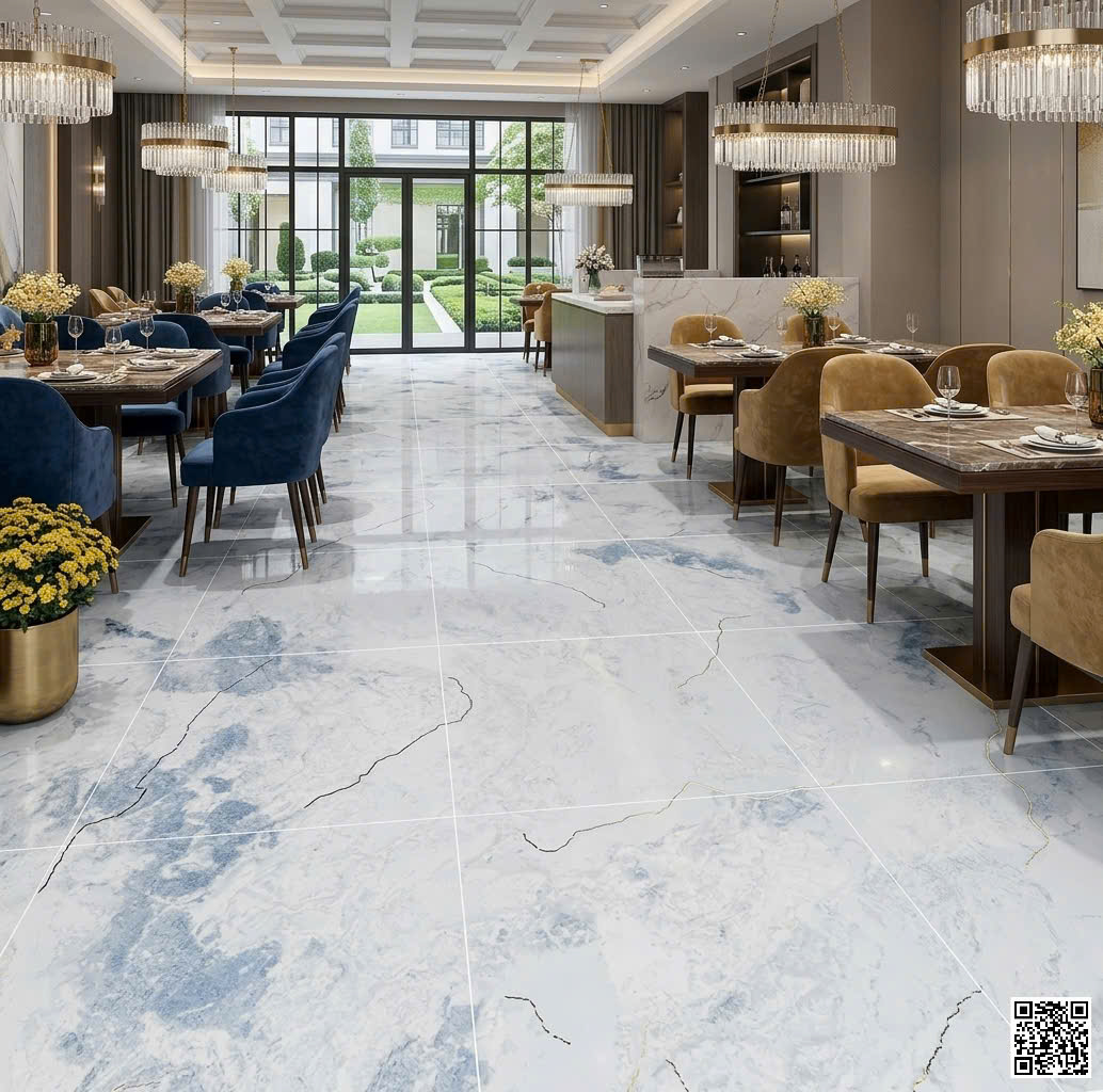 Gạch Cao Cấp TQ 60x60 Khắc Kim Ốp Lát Nhà Hàng  Đại Sảnh