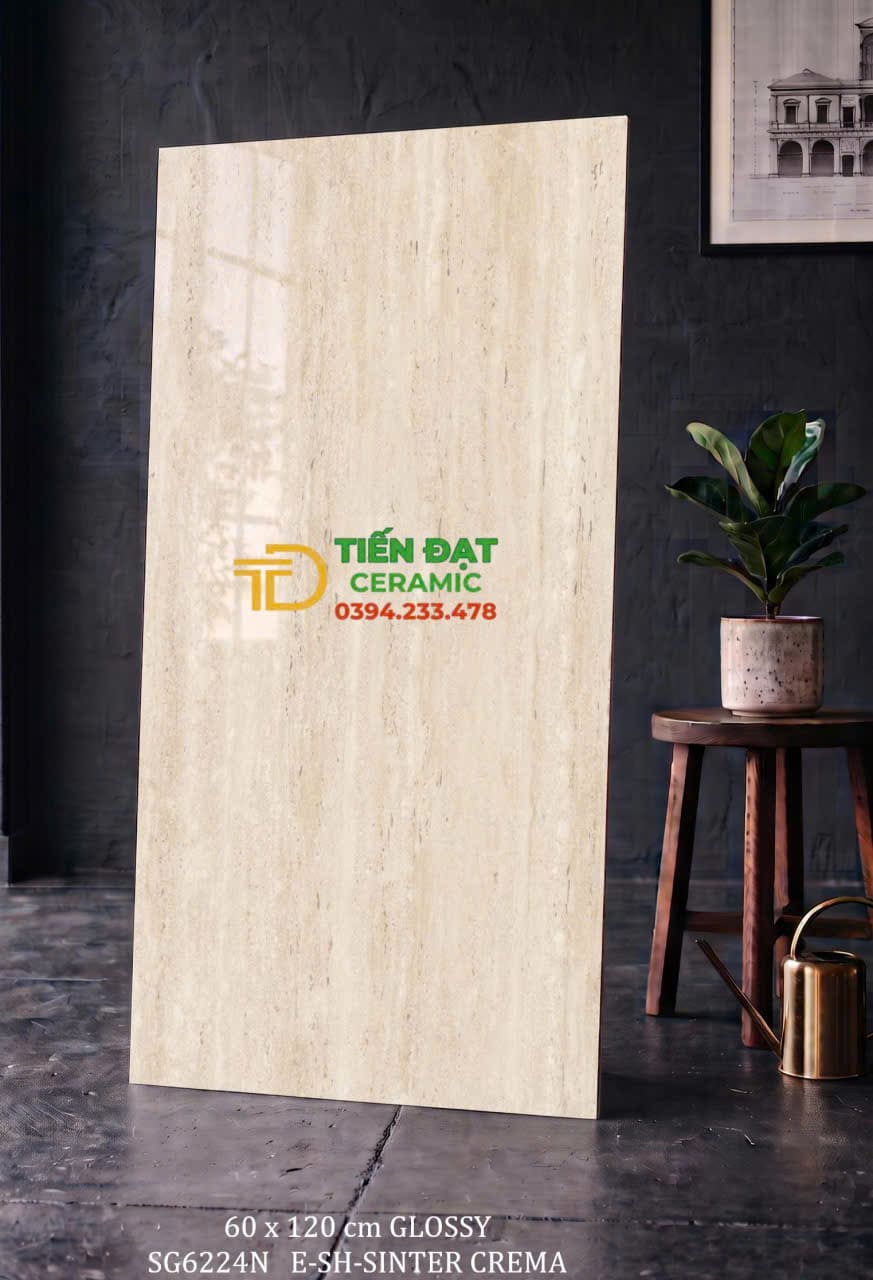 Gạch Đá Marble 60x120 Vân Sọc Vàng Giả Gỗ Cao Cấp