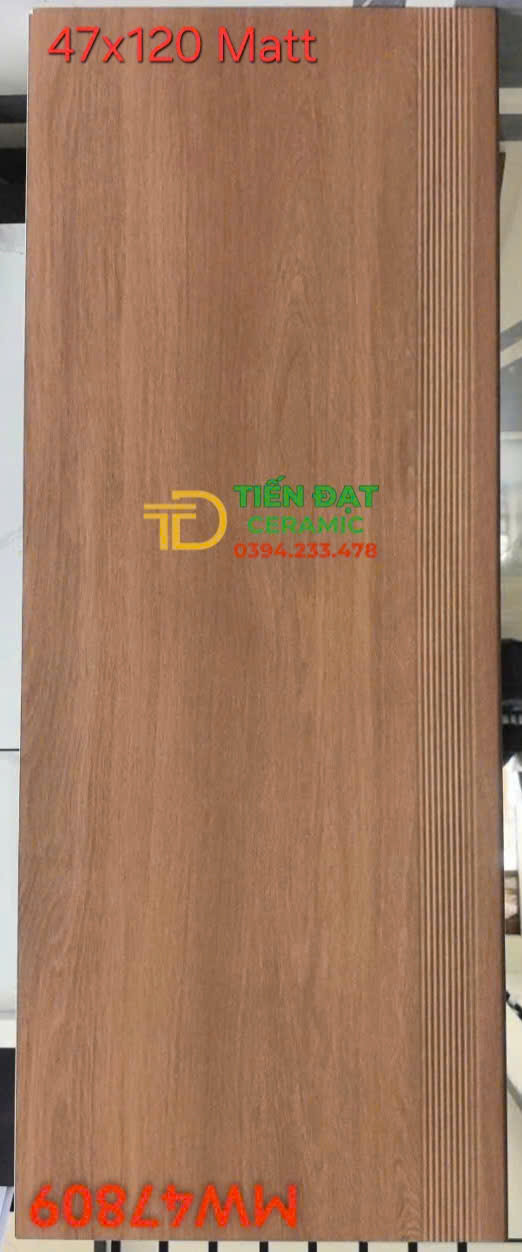 Gạch Giả Gỗ 47x120 lát Cầu Thang Tam Cấp Mẫu Mới