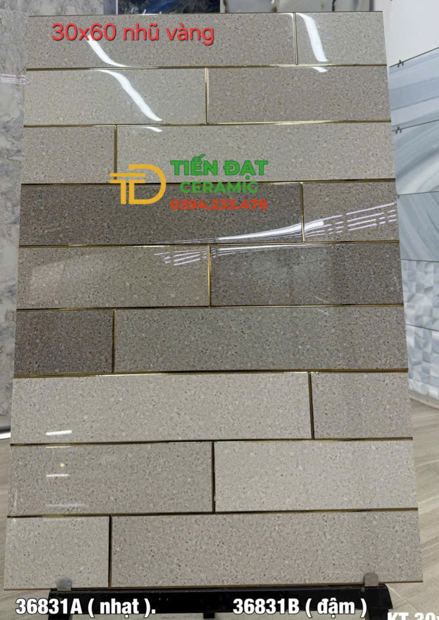 Gạch Khắc Kim 30x60 TQ Ốp Tường Bóng Kính Giá Rẻ HCM