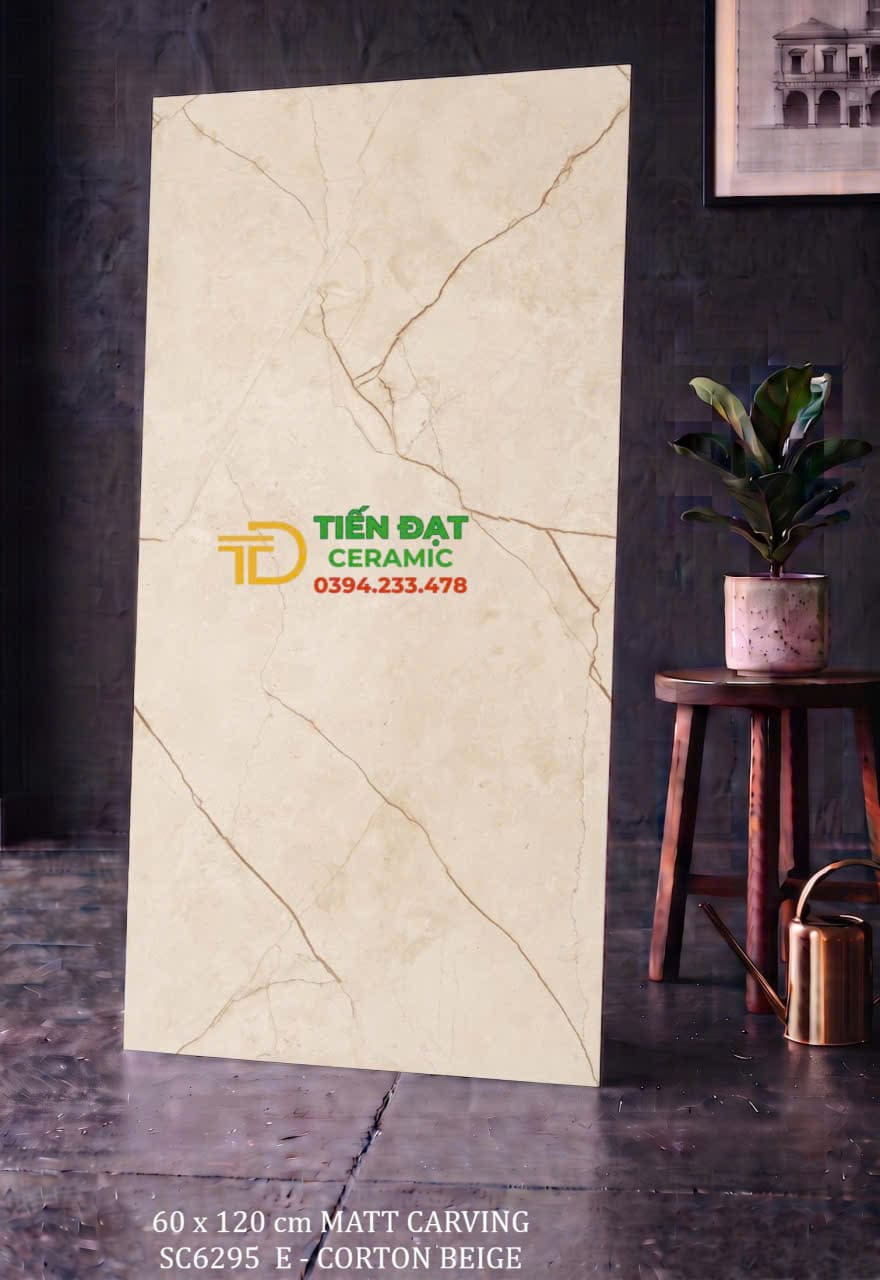 Gạch Khổ Lớn 60x120 Vân Vàng Ốp Lát Phong Thủy