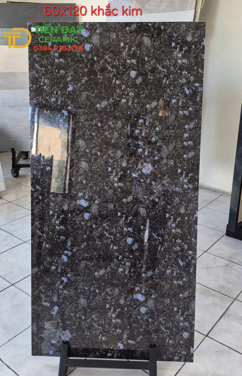 Gạch Khổ Lớn Khắc Kim 60x120 Đen Hoa Cương Ốp Trang Trí