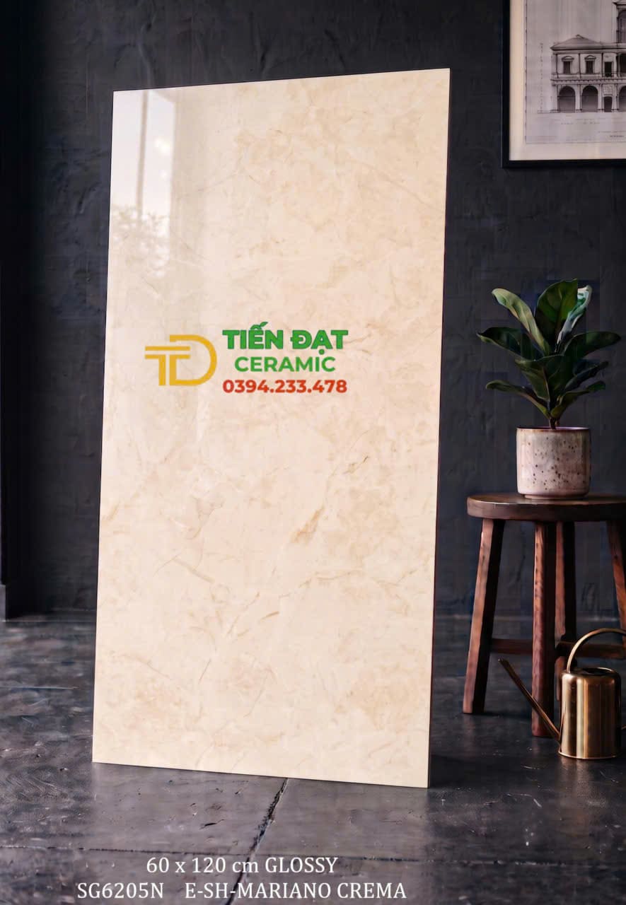 Gạch Lát Nền 60x120 Ấn Độ Vân Vàng Kem Mẫu Mới Giá Rẻ