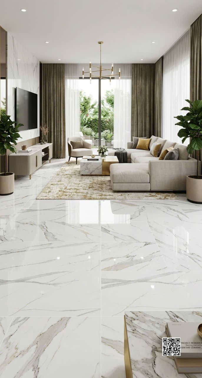 Tổng Kho Gạch Khổ Lớn 80x160 Trắng Vân Xám Tại Phú Quốc