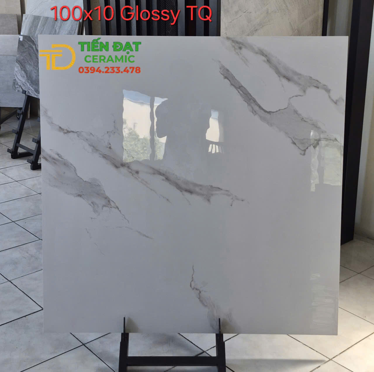 Gạch Lát Nền Khách Sạn 100x100 TQ Trắng Vân Xám Mẫu Mới Nhất