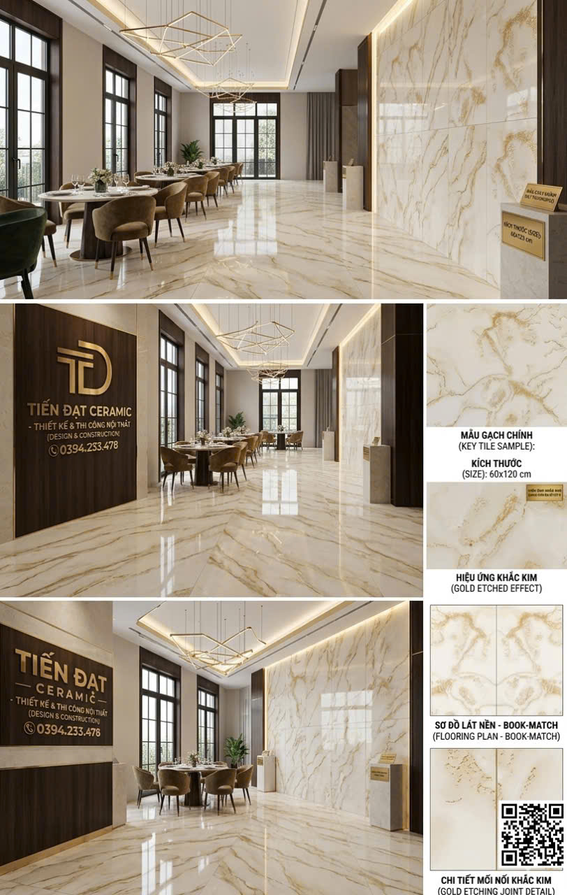 Gạch Đá Granite 60x120 Nhập Khẩu Trung Quốc Nhũ Vàng Ngọc Thạch