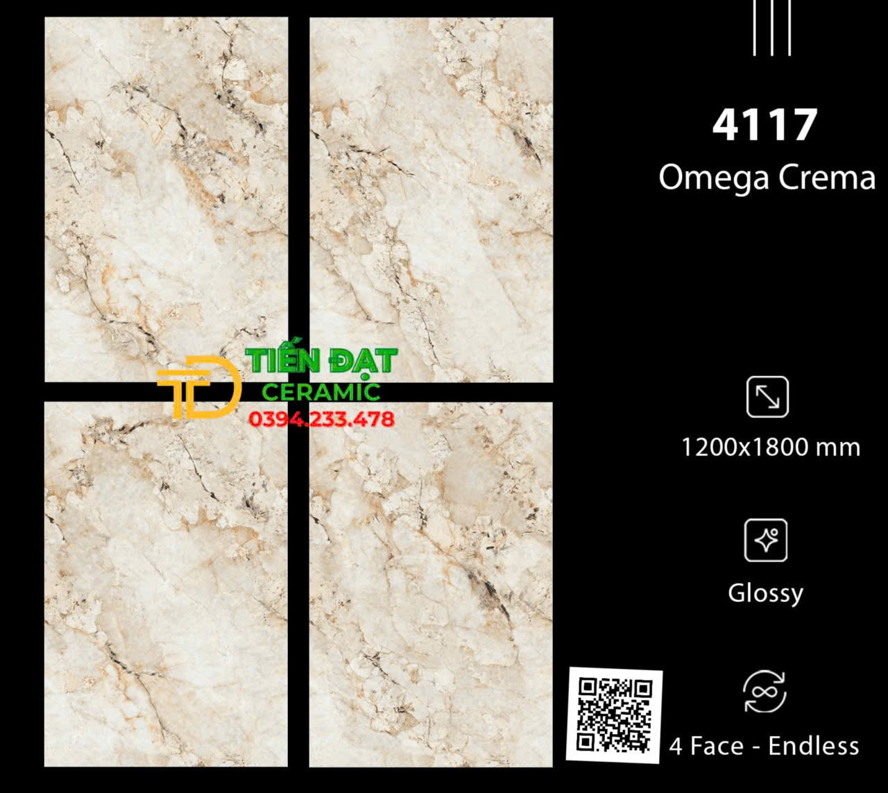 Gạch Ốp Lát 120x180 Bóng Kiếng Cao Cấp Khổ Lớn