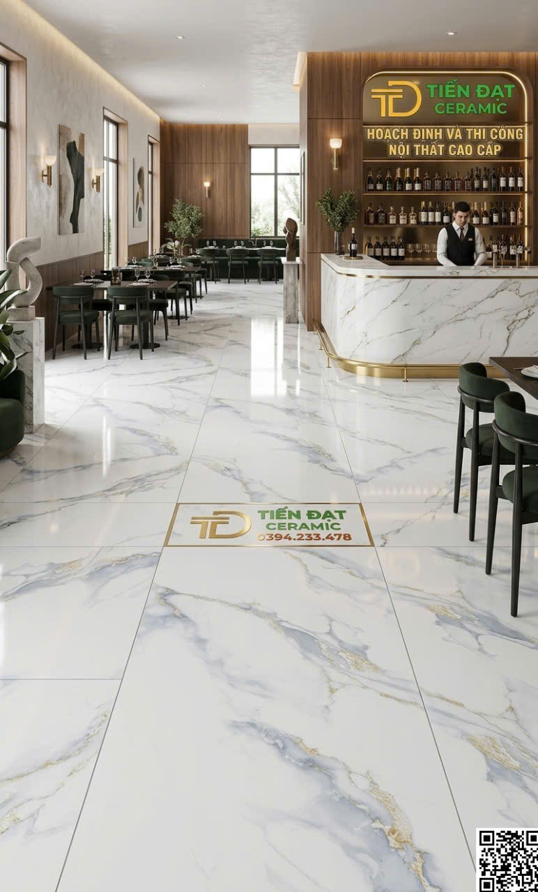 Tổng Kho Gạch Ý Mỹ 60x120 Trắng Xám Vân Vàng Mẫu Mới