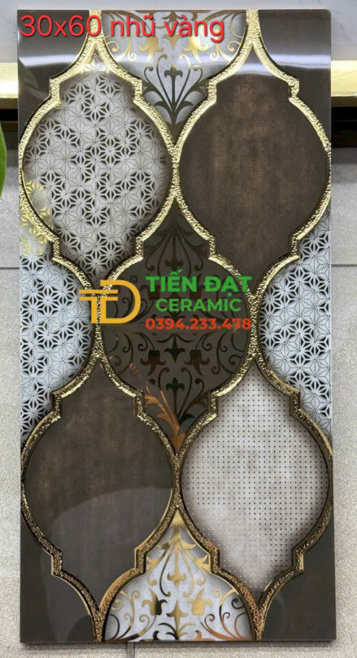 Gạch Ốp Trang Trí Biệt Thự 30x60 TQ Khắc Kim Mới Nhất