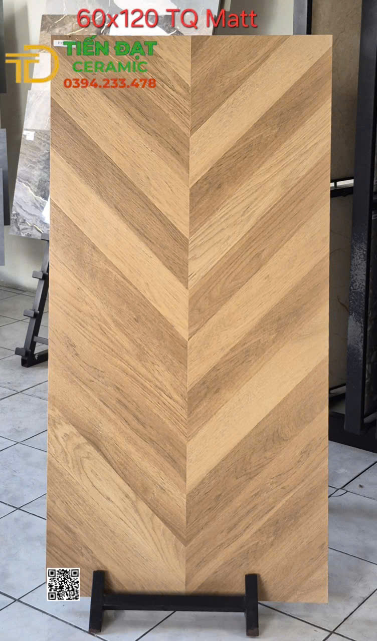 Gạch TQ 60x120 Men Mờ Hình Xương Cá Ốp Lát Nhà Hàng 