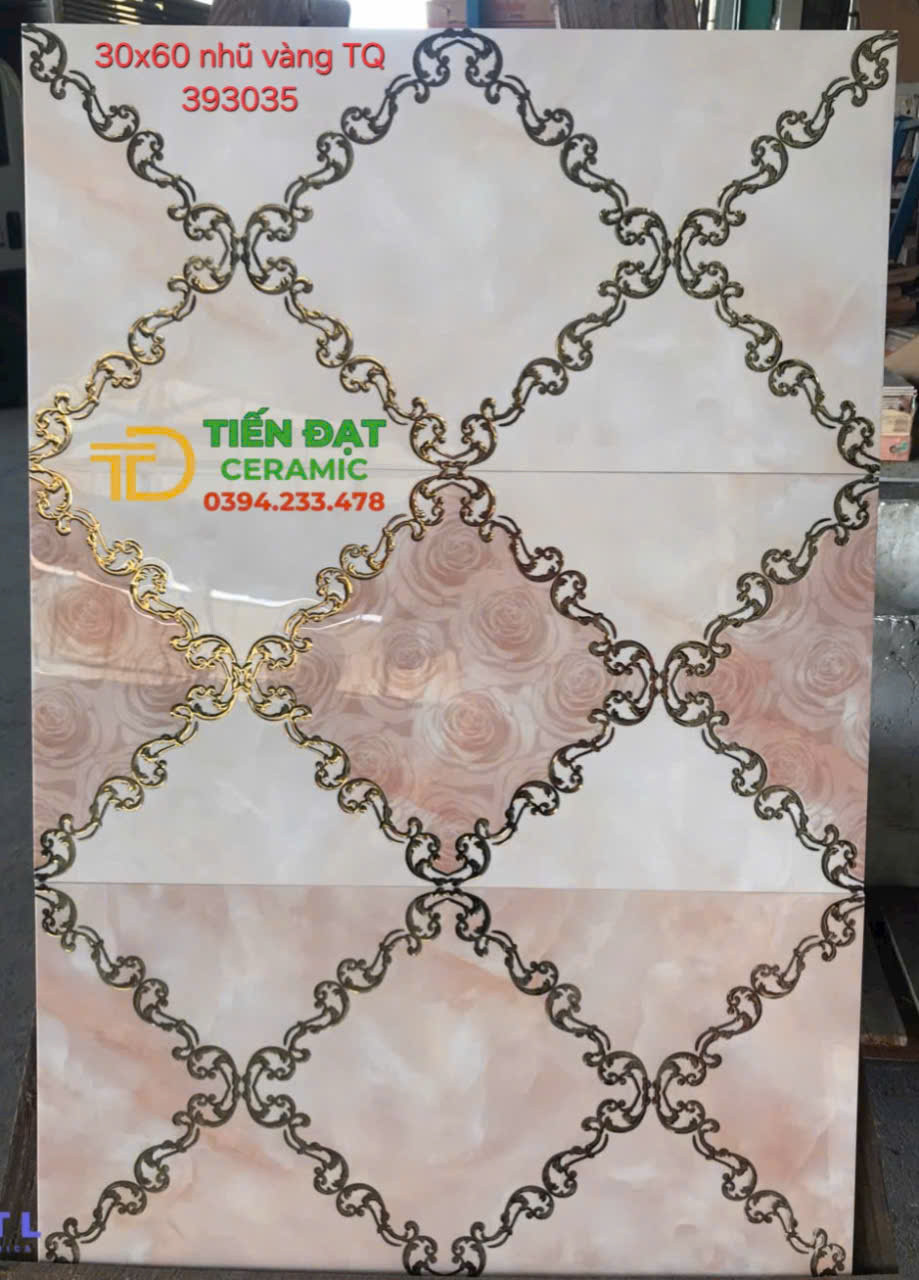 Gạch TQ Khắc Vàng 30x60 Ốp Trang Trí Phòng Khách Khắc Kim