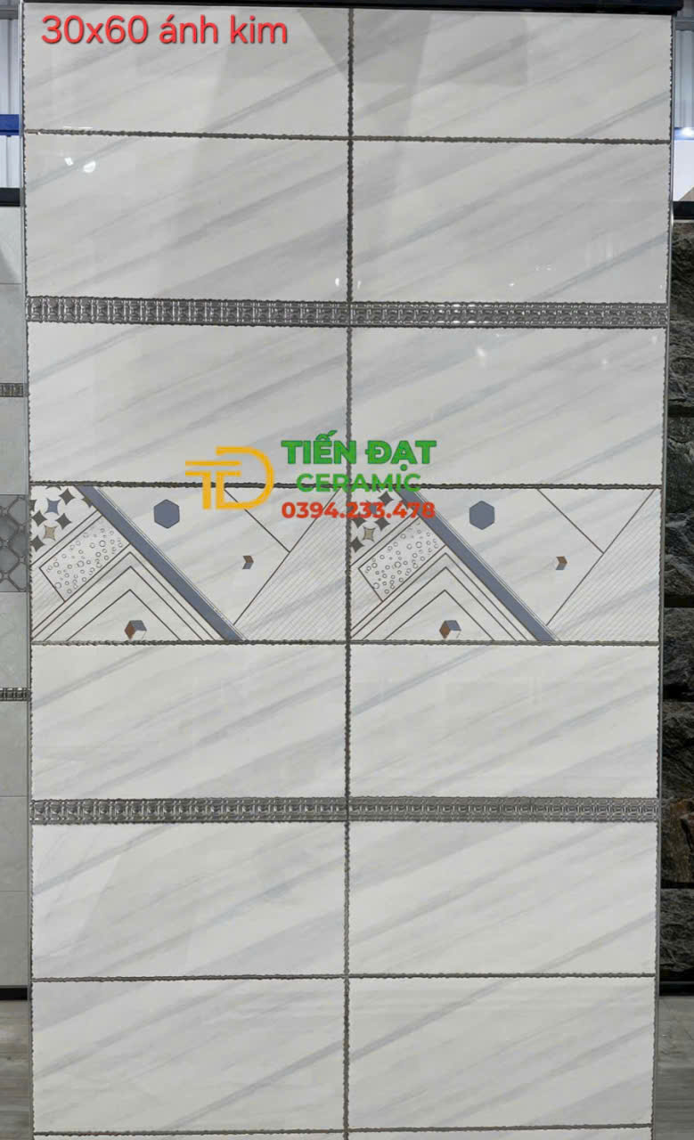 Gạch Trung Quốc 30x60 Ánh Kim Ốp Tường Mẫu Mới Nhất