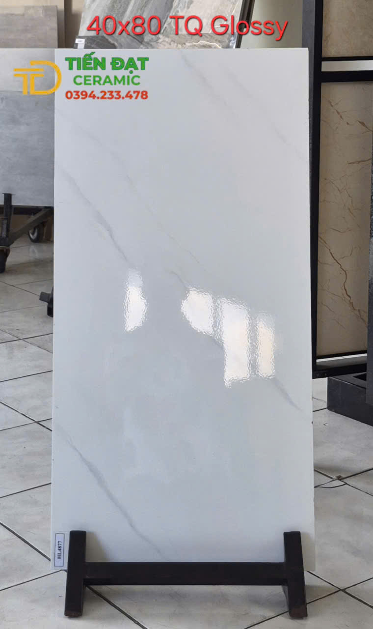 Gạch Trung Quốc 40x80 Đá Bóng Kiếng Trắng Khói Kim Cương