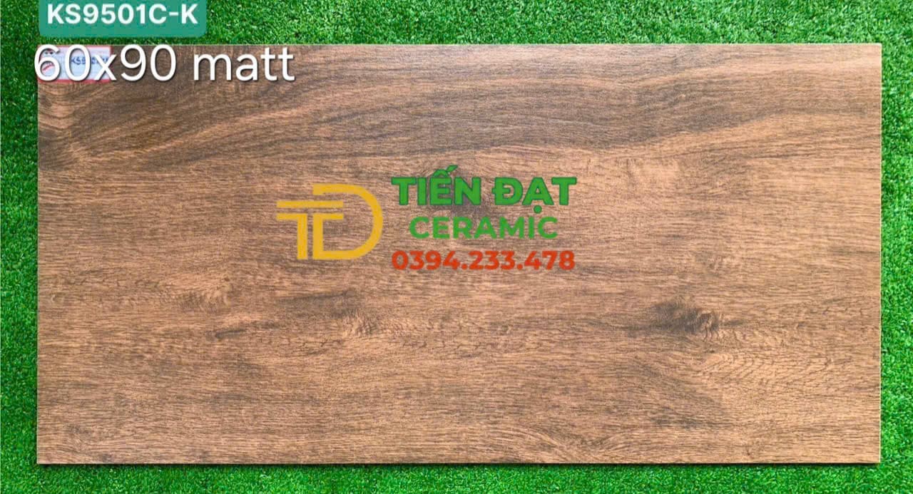 Gạch Vân Gỗ Nâu Đậm 45x90 Đá Mờ Ốp Lát Cao Cấp