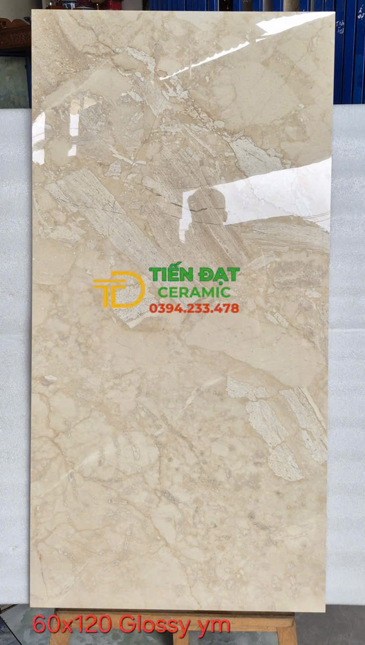 Gạch Ý Mỹ Cao Cấp 60x120 Vân Vàng Ốp Lát Nhà Hàng Quán Bar