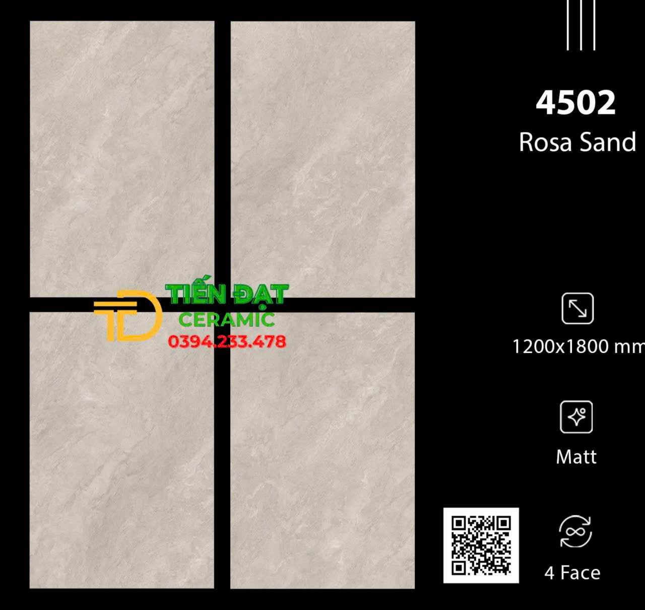 Kho Gạch Khổ Lớn 120x180 Men Mờ Matt Ốp Lát Đại Sảnh 