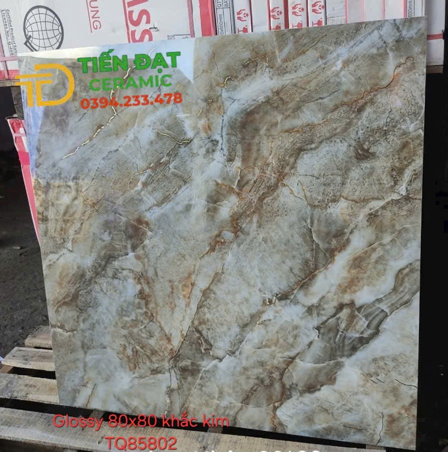 Tổng Đại Lý Gạch TQ 80x80 Nhũ Vàng Lớn Nhất Bến Lức Long An