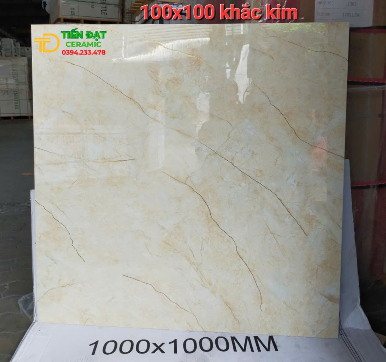 Tổng Kho Gạch TQ 100x100 Vân Vàng Khắc Kim Tại Long An