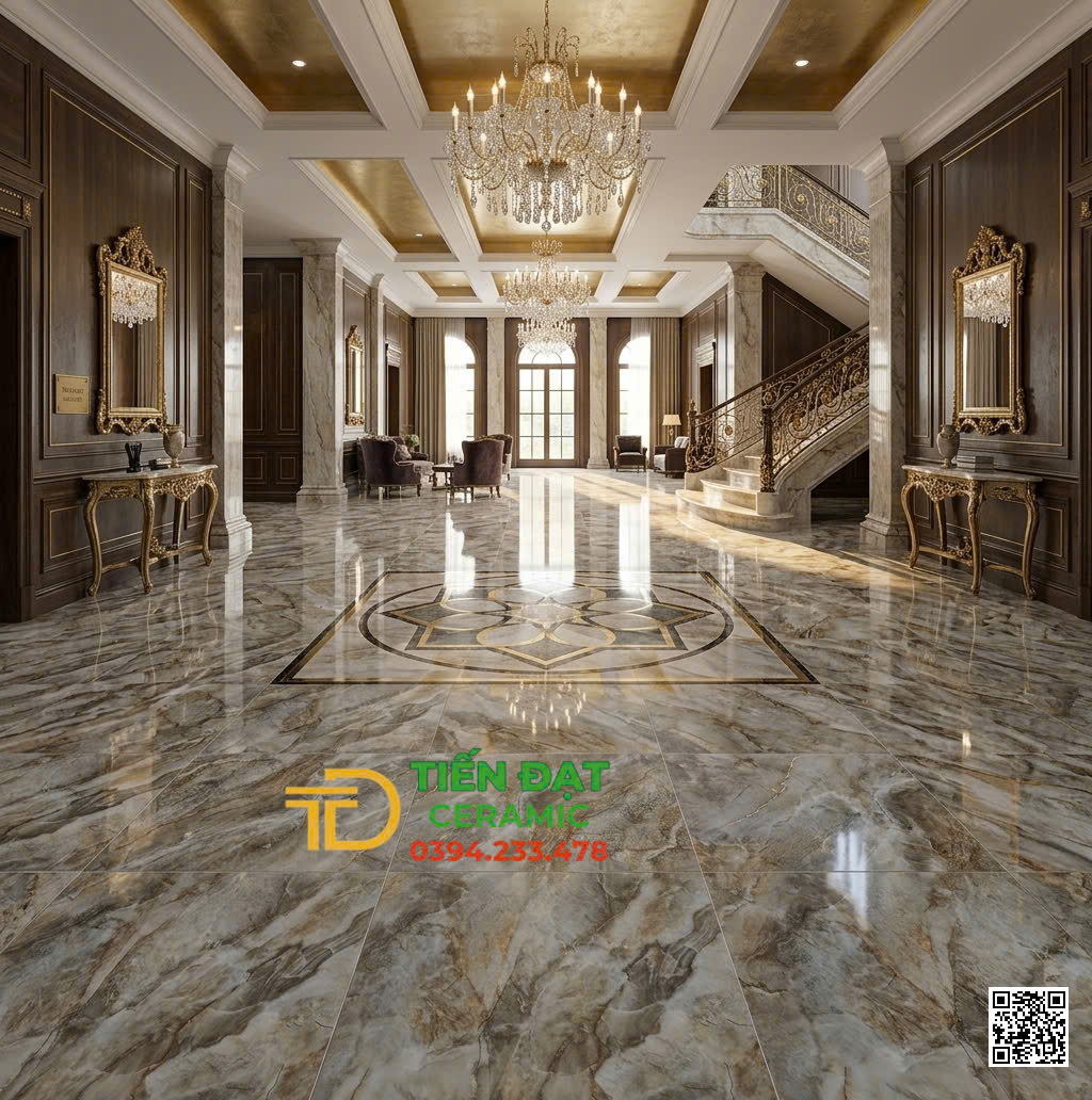 Tổng Đại Lý Gạch TQ 80x80 Nhũ Vàng Lớn Nhất Bến Lức Long An