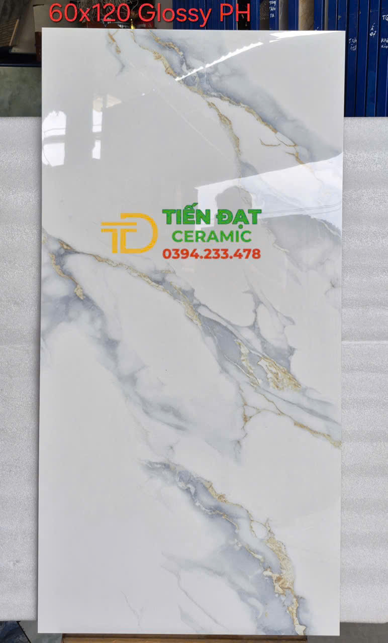 Tổng Kho Gạch Ý Mỹ 60x120 Trắng Xám Vân Vàng Mẫu Mới