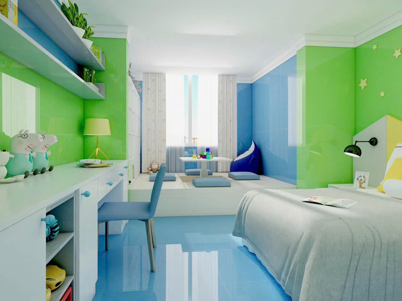 Gạch Bóng Kính Vi Tinh 60x120 Apodio Xanh Lá Trang Trí