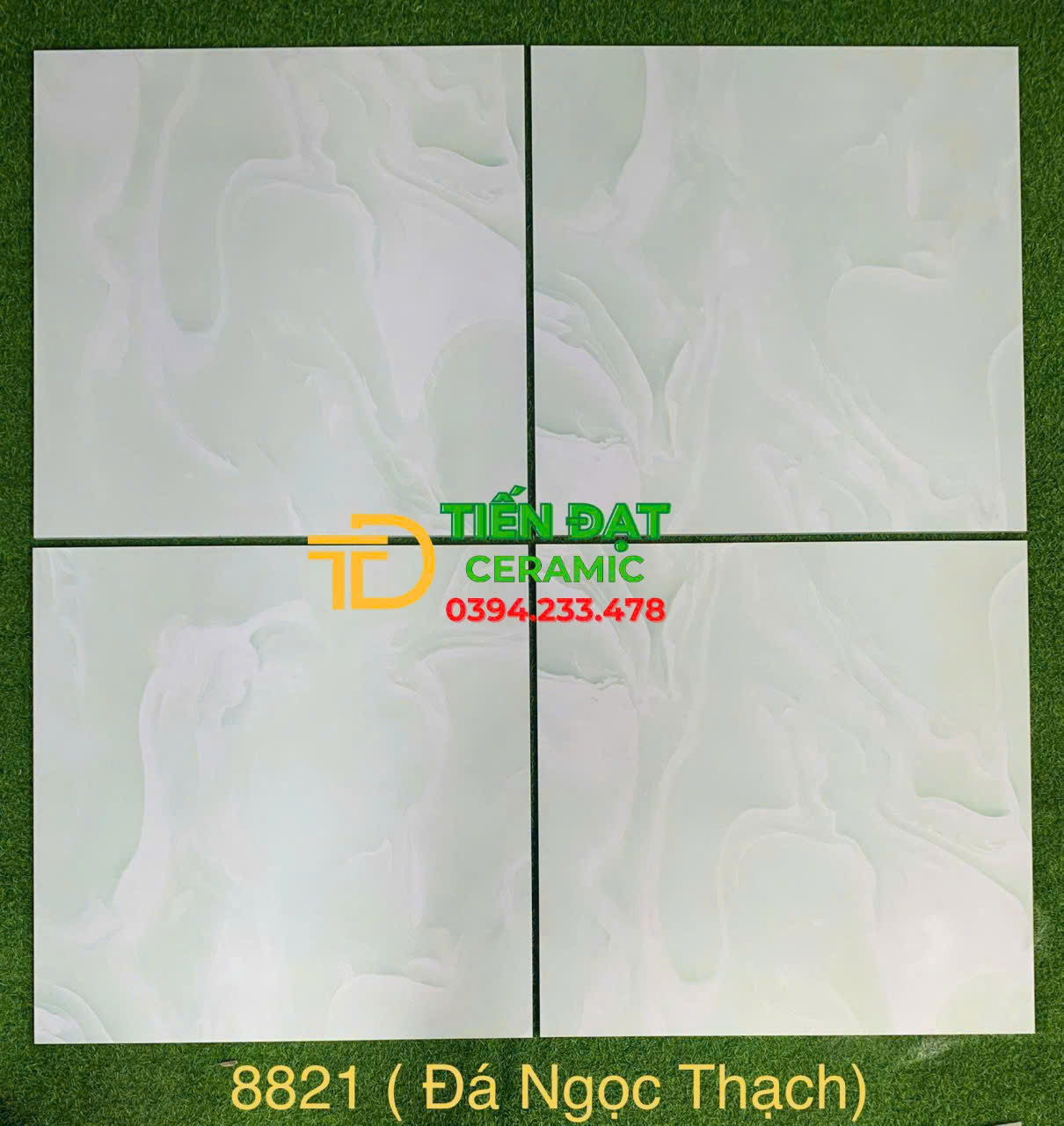 Đá Bóng Kiếng TQ 80x80 Lát Nền Vân Xanh Ngọc Thạch