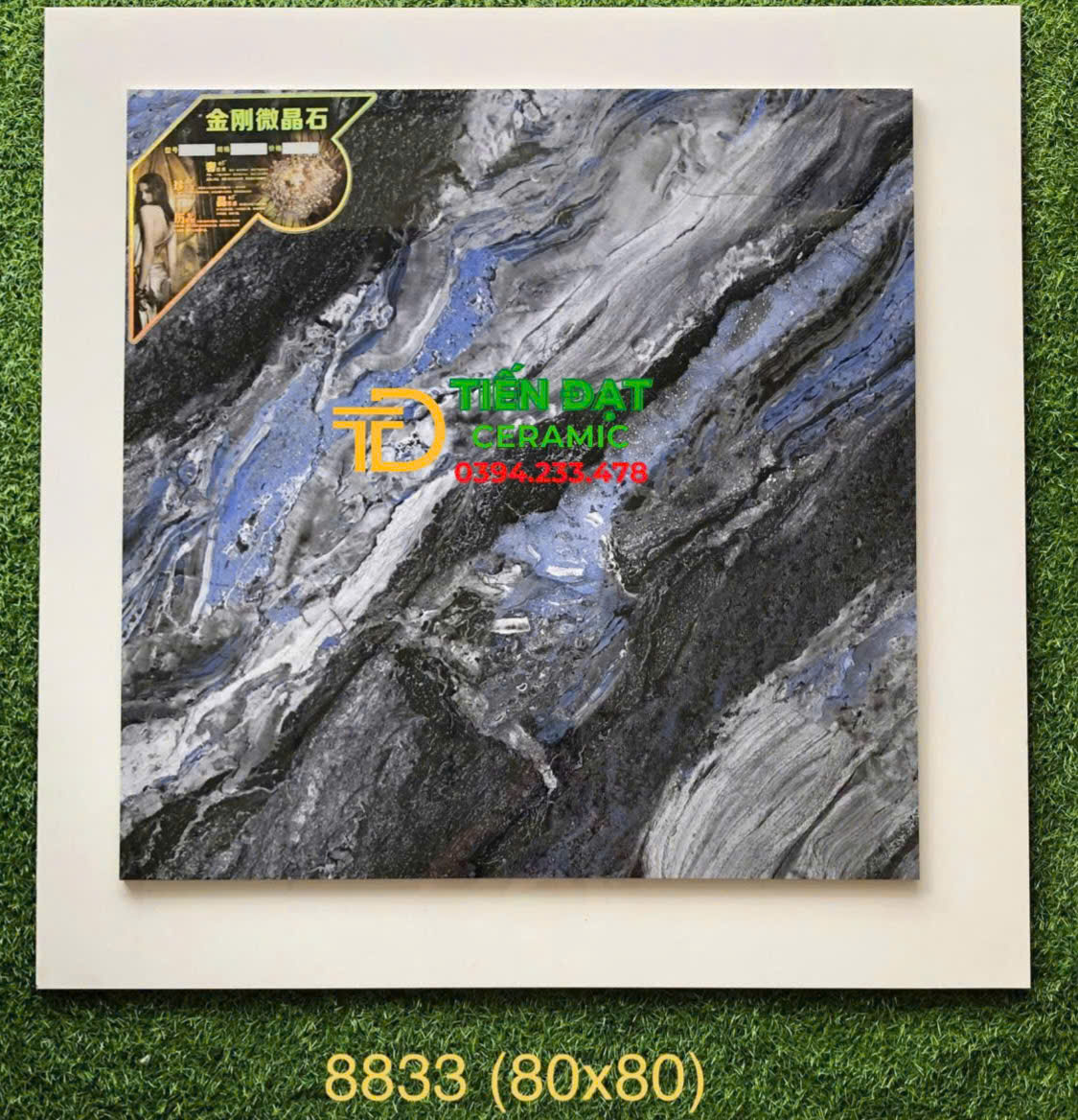 Đá Bóng Kính TQ 80x80 Vân Xám Ốp Cột Cổng Trang Trí