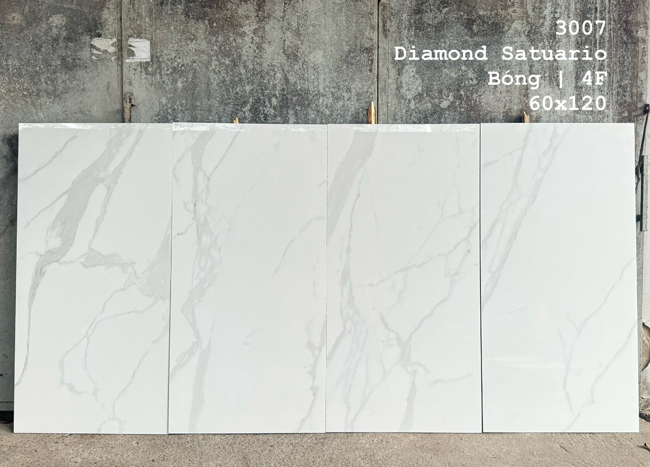  Đá Marble 60x120 Trắng Vân Mây Ốp Phòng Ngủ 