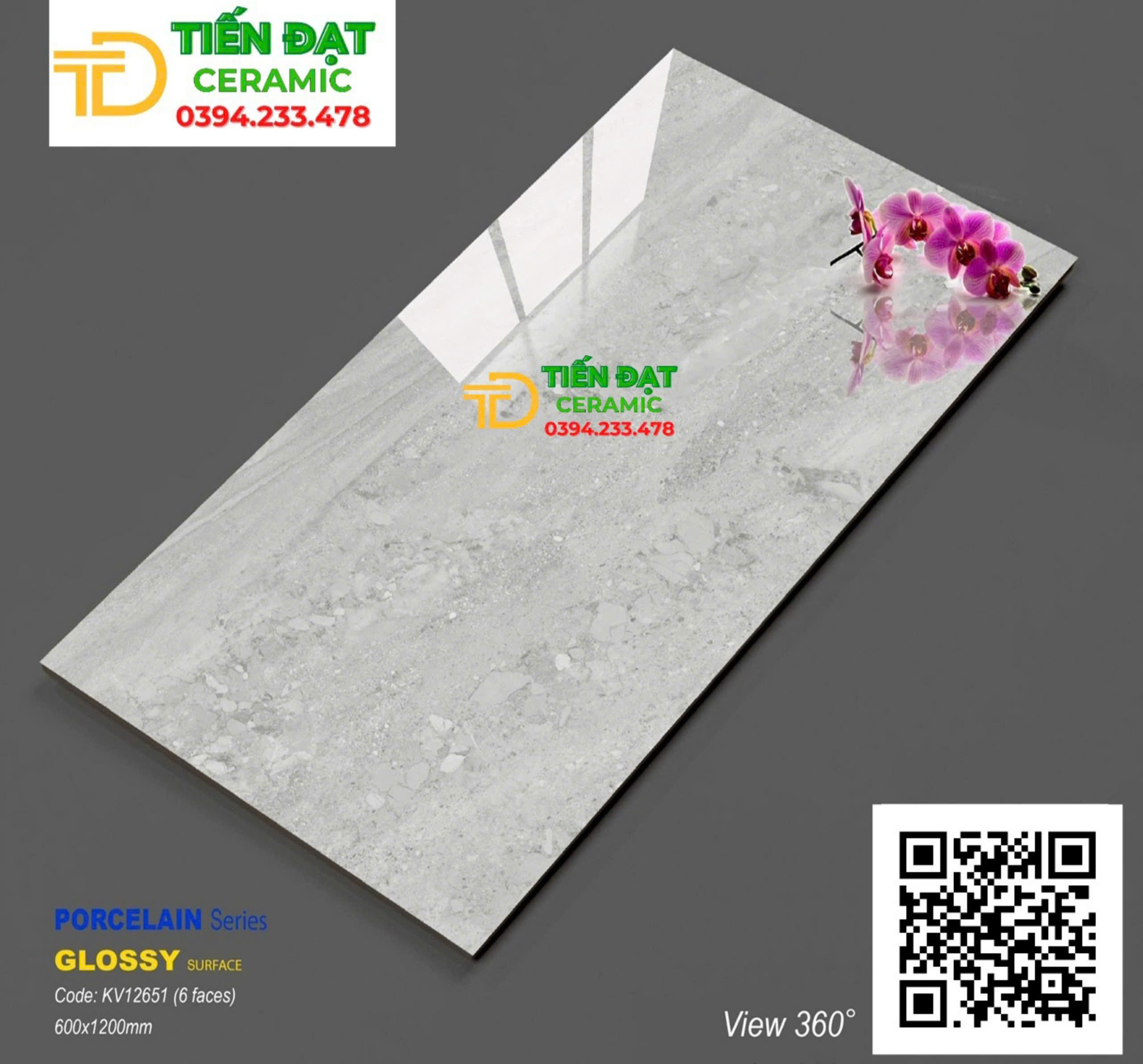 Đá Marble 60x120 Vân Xám Nhẹ Lát Nền Ốp Mặt Tiền