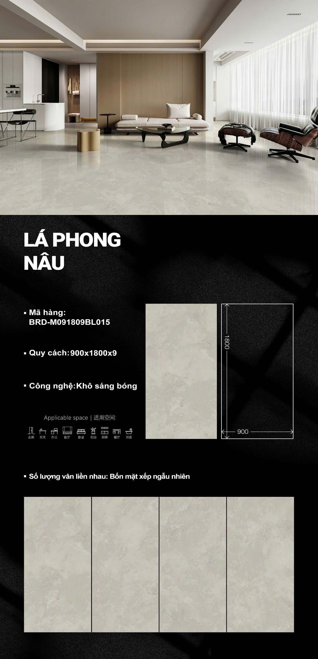 Đá Marble Cao Cấp 90x180 Ốp Lát Khách Sạn Mầu Nâu Nhạt