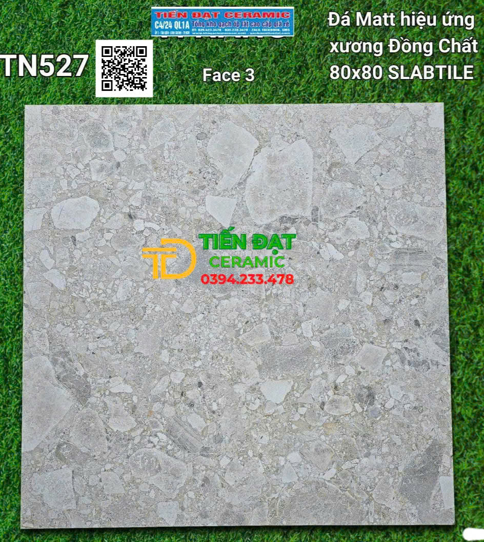 Đá Mờ Đồng Chất Terrazzo 80x80 Ốp Lát Trung Đô Mẫu Mới