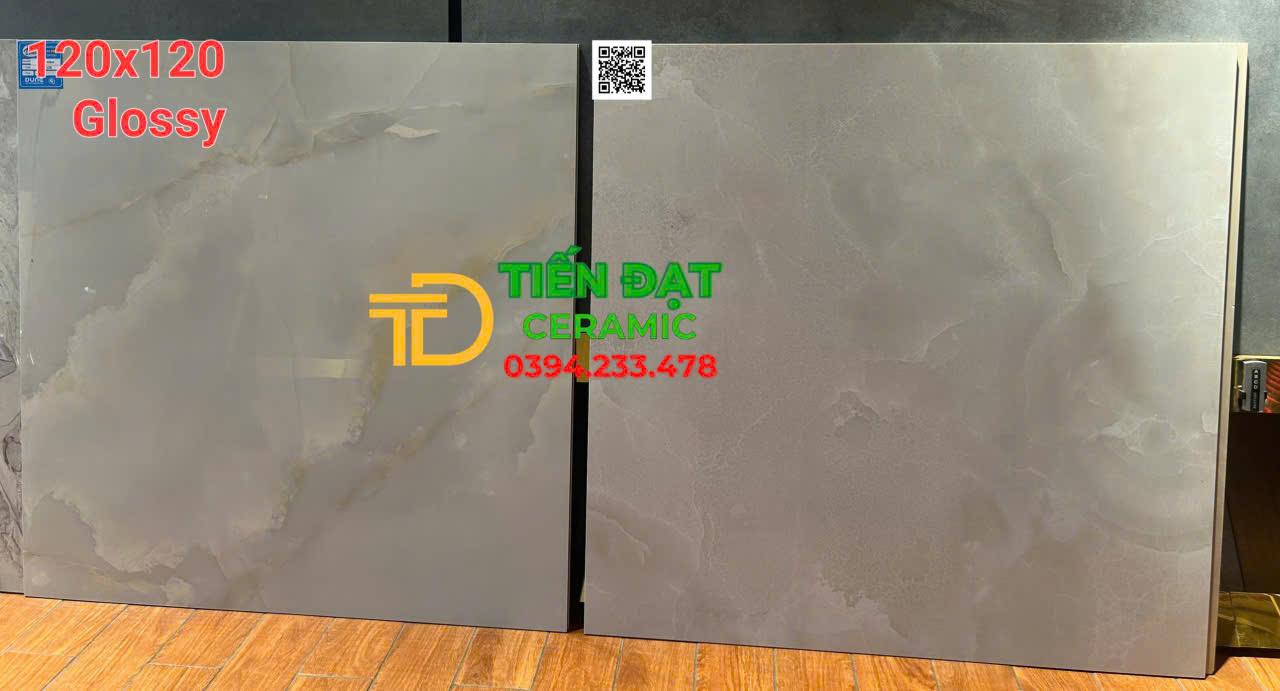 Gạch Bóng Kiếng 120x120 Khổ Lớn Vân Xanh Ngọc Thạch