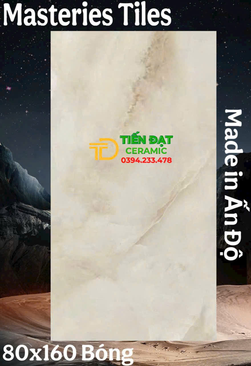 Gạch Bóng Kiếng Vi Tinh 80x160 Vân Đá Thạch Anh Mẫu Mới