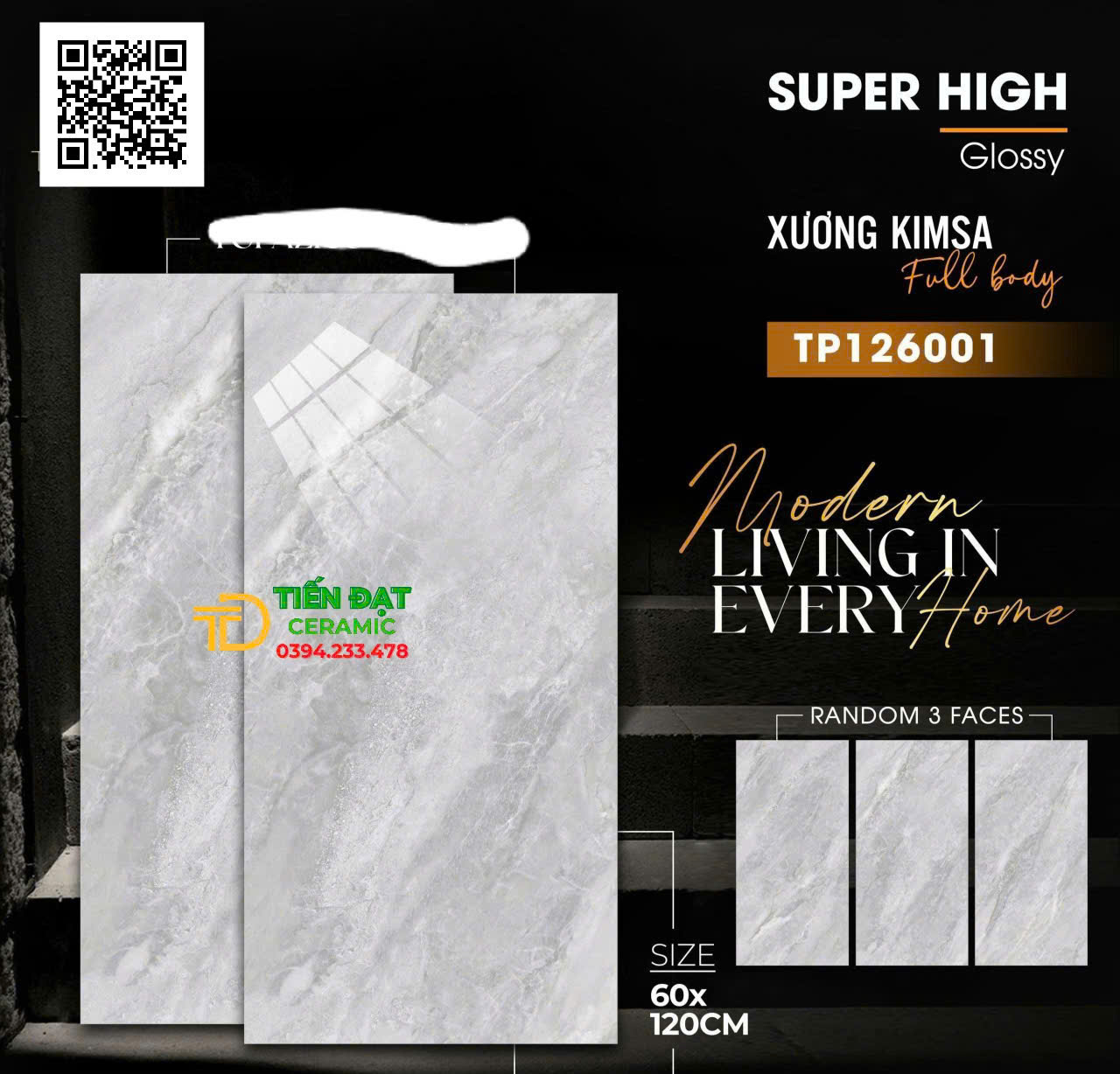 Gạch Bóng Kim Cương 60x120 Vicera Vân Giả Đá