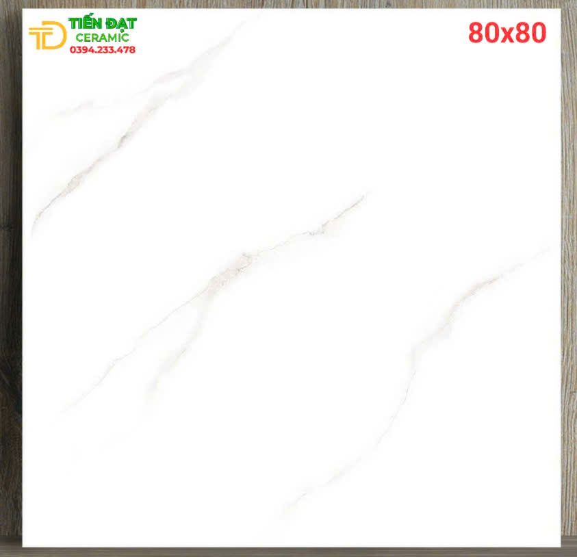 Gạch Bóng Kim Cương 80x80 Trắng Vân Xả Kho Giá Rẻ