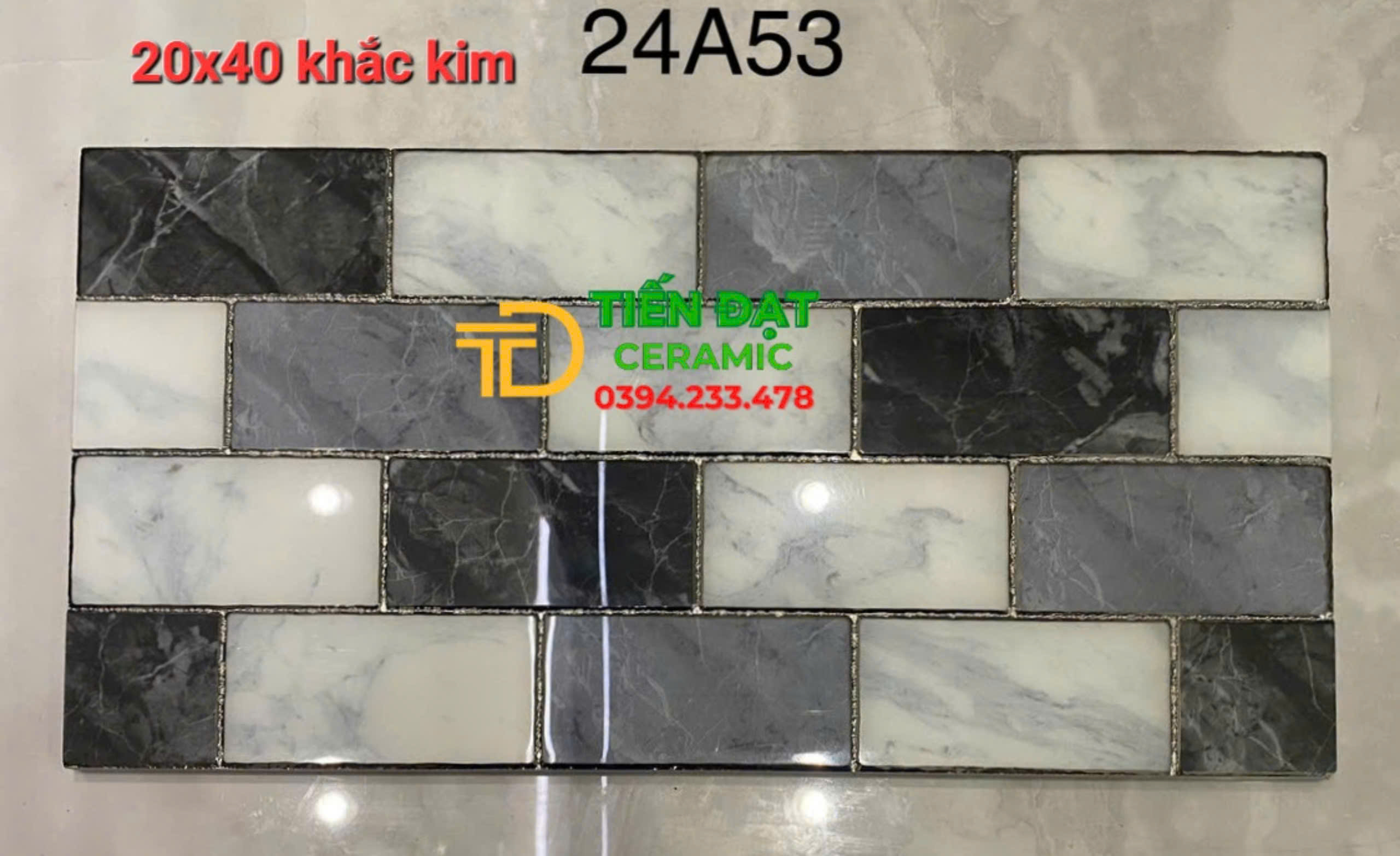 Gạch Bóng Kính 20x40 Trang Trí Khắc Kim Bán Chạy Nhất