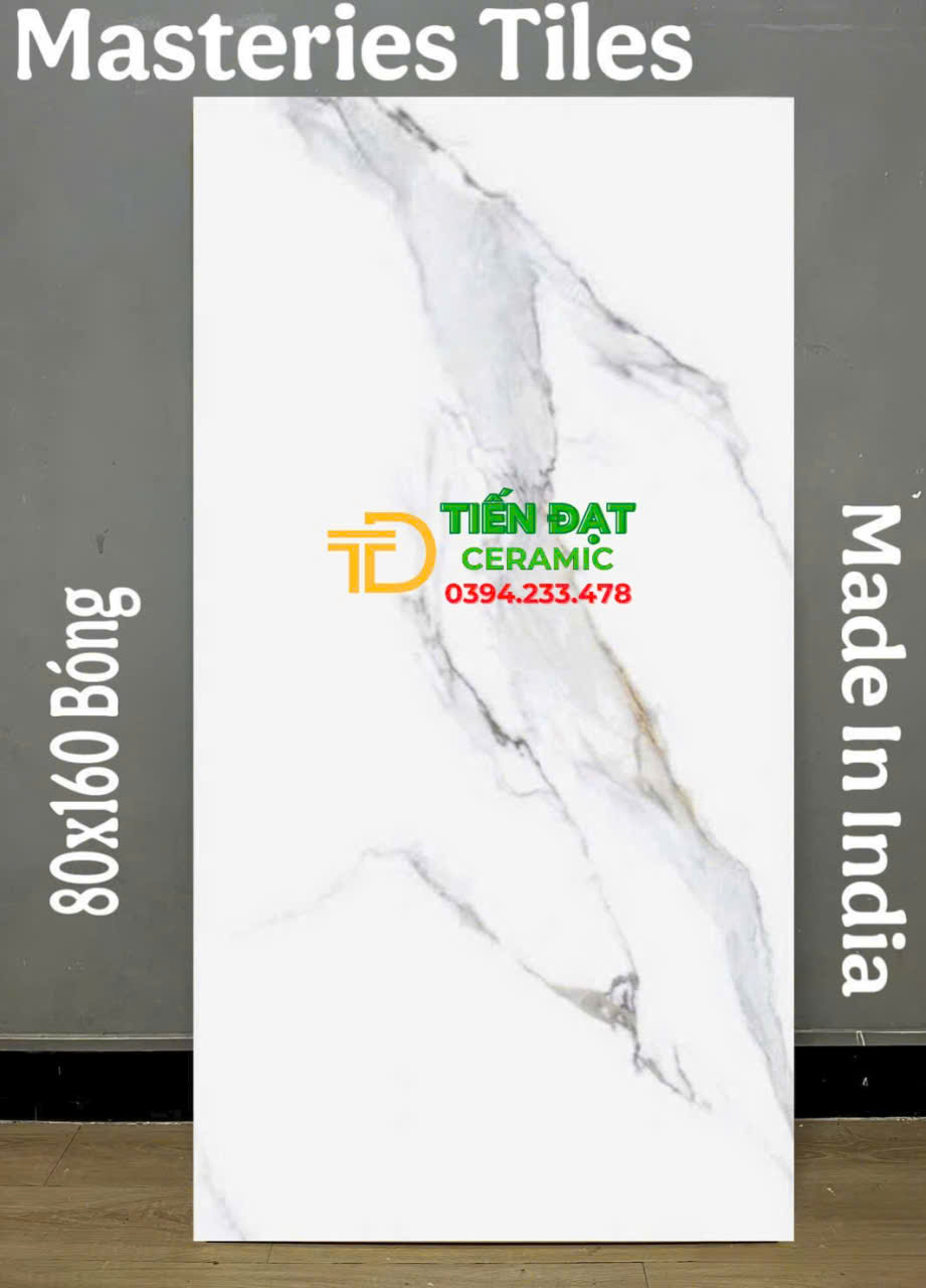 Gạch Cao Cấp Trắng Xám Vàng 80x160 Nhập Khẩu Ấn Độ 