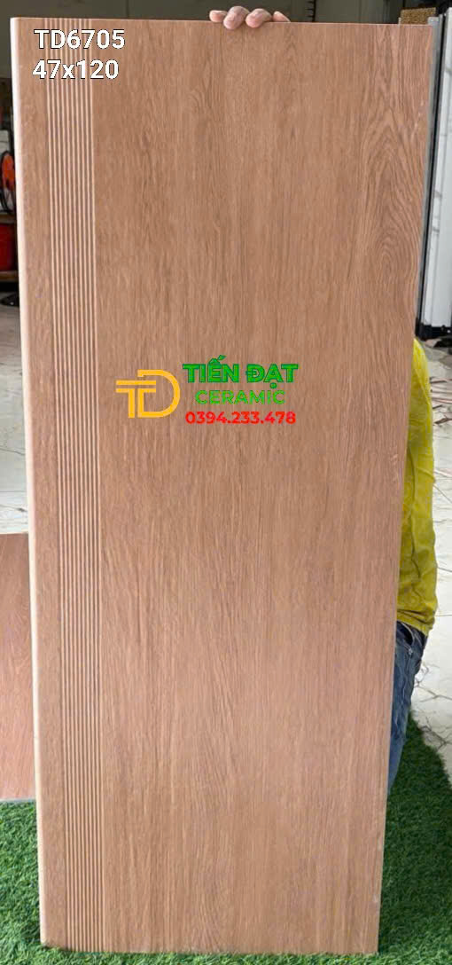 Gạch Cầu Thang Cao Cấp TQ 47x120 Vân Gỗ Mới Nhất