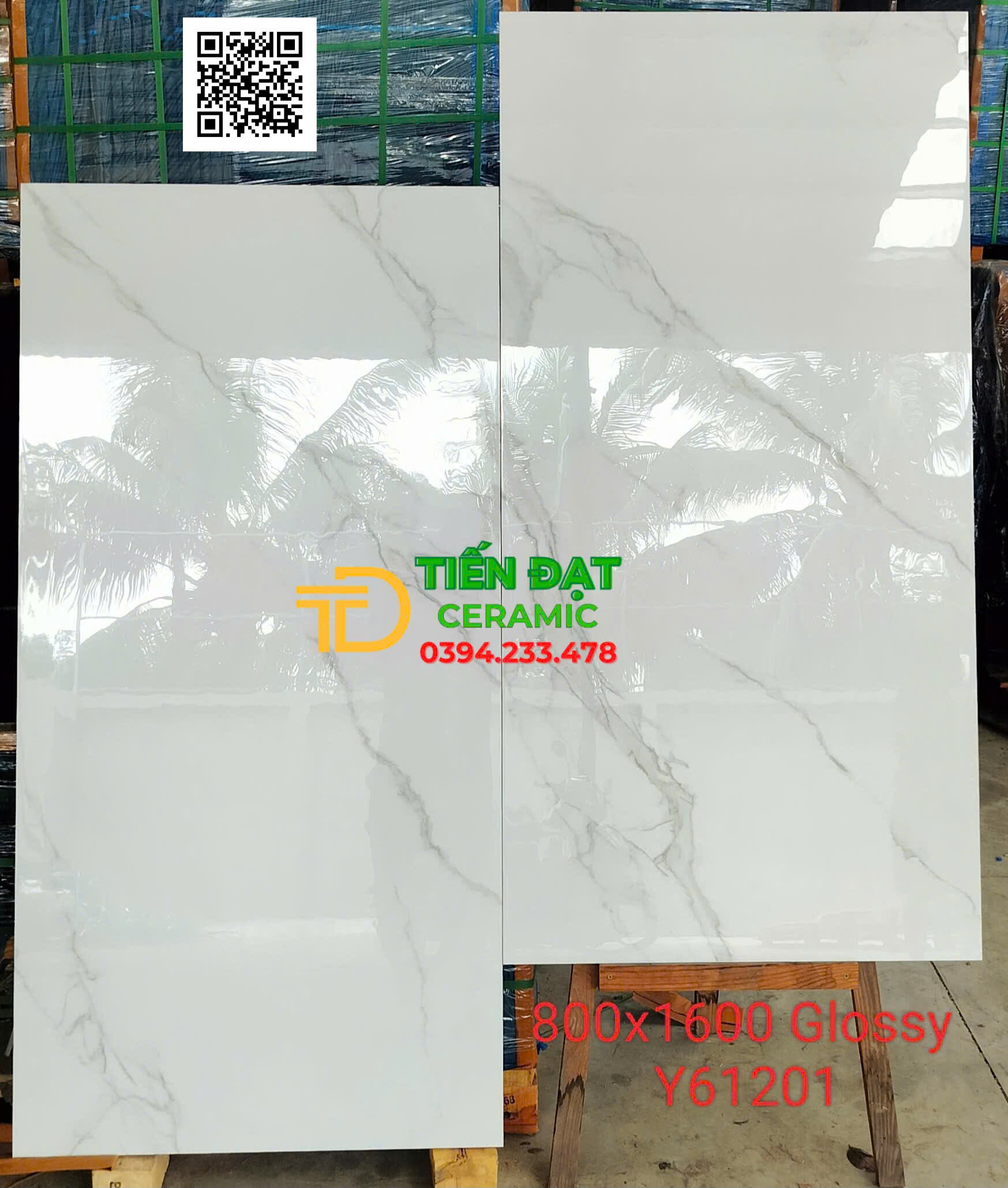Gạch Đá Bóng Kiếng 80x160 Trắng Vân Kim Cương Mẫu Mới Nhất