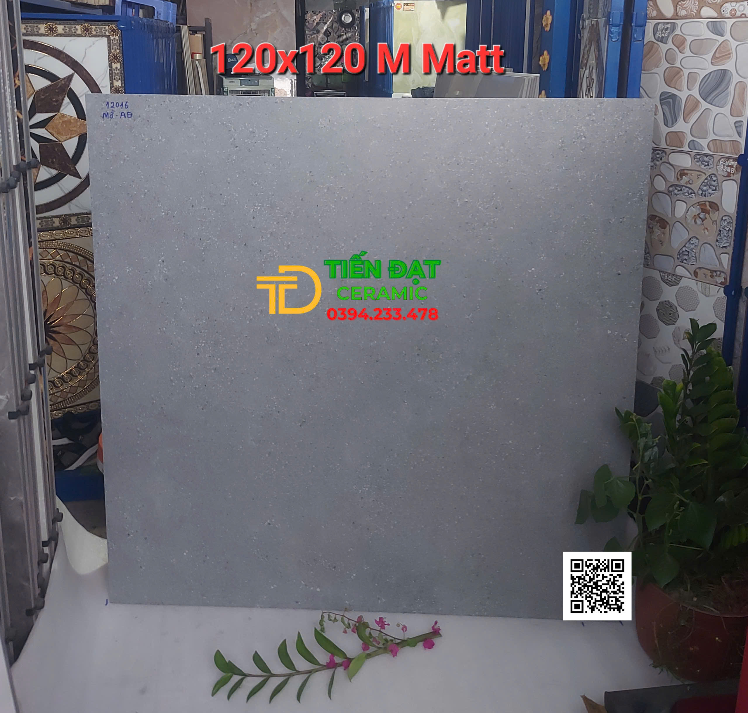 Gạch Đá Cao Cấp 120x120 Khổ Lớn Mầu Xám Xi Măng 