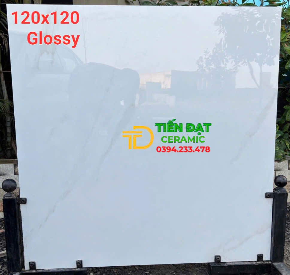 Gạch Đá Cao Cấp Lát Biệt Thự 120x120 Trắng Ít Vân Mới Rẻ