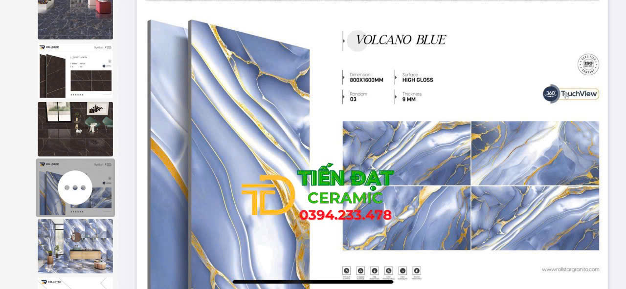 Gạch Đá Khổ Lớn 80x160 Lát Biệt Thự Cao Cấp Xanh Khắc Kim