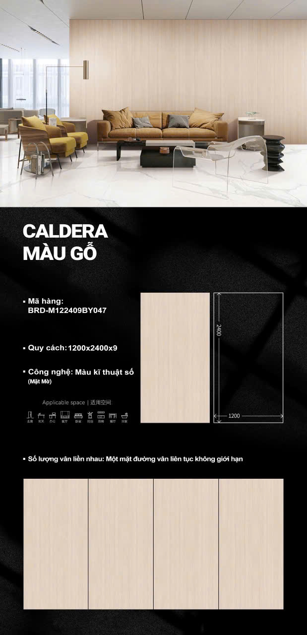 Gạch Đá Mờ 120x240 Ốp Lát Cao Cấp Vân Vàng Giả Gỗ TQ