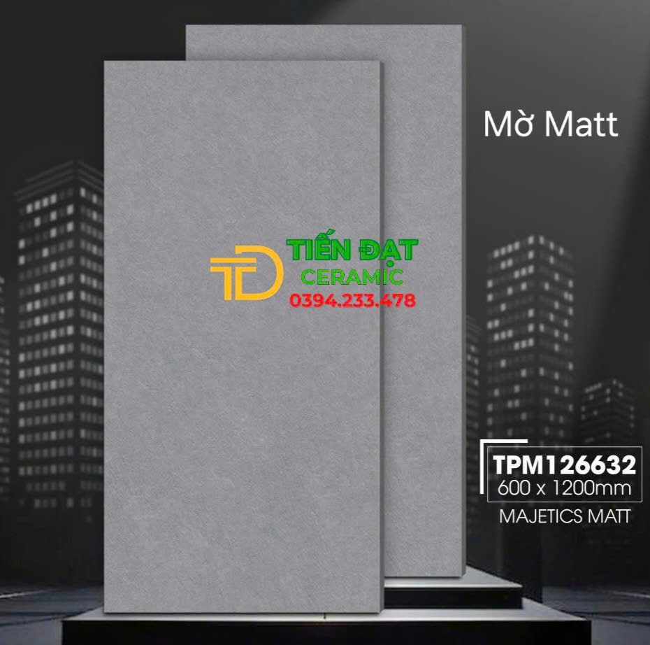 Gạch Đá Mờ 60x120 Vincera Vân Xám Xi Măng Lát Nền