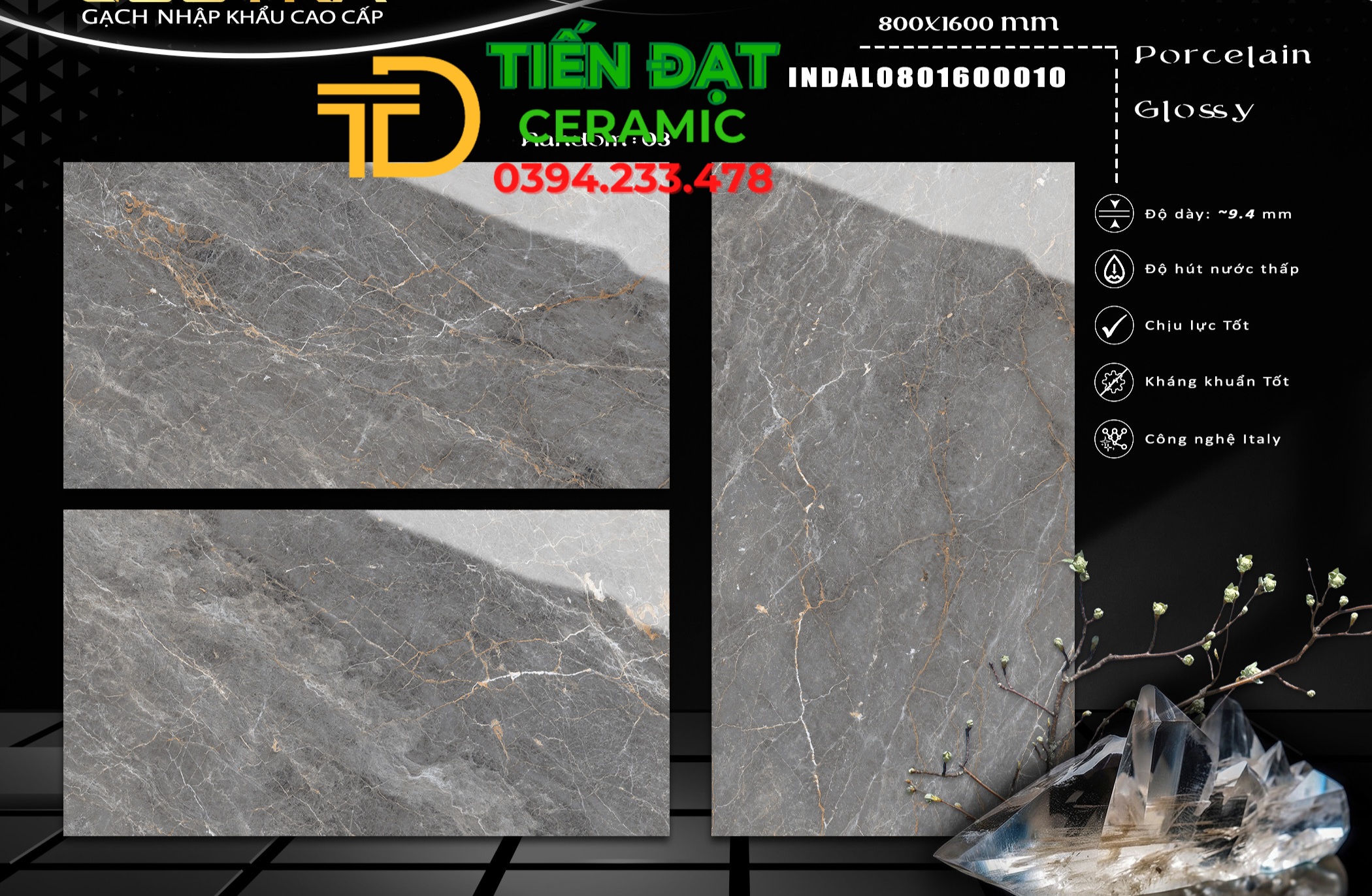 Gạch Granite 80x160 Cao Cấp Bóng Kiếng Ấn Độ Mẫu Mới
