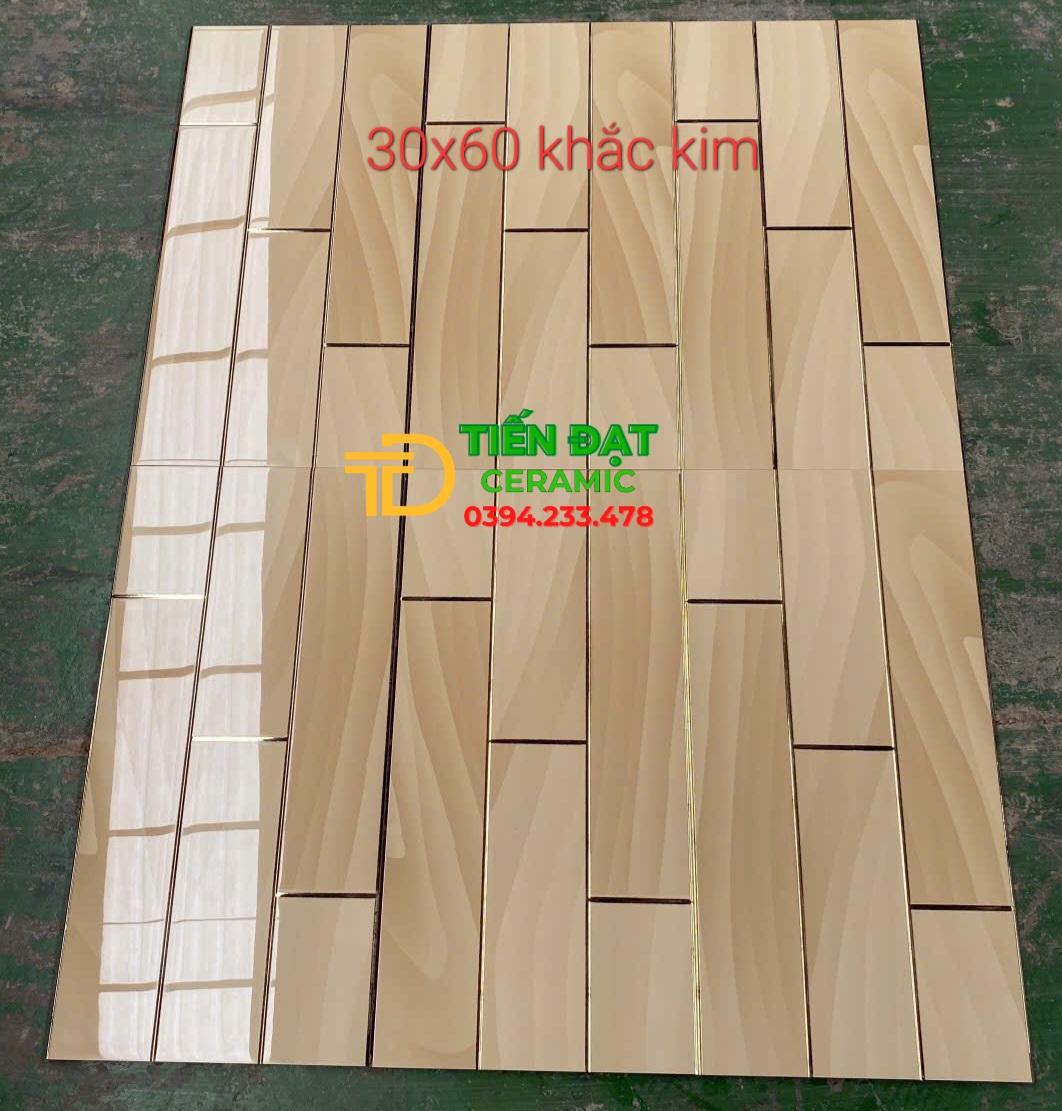 Gạch Khắc Kim TQ 30x60 Trang Trí Vân Vàng Mẫu Mới