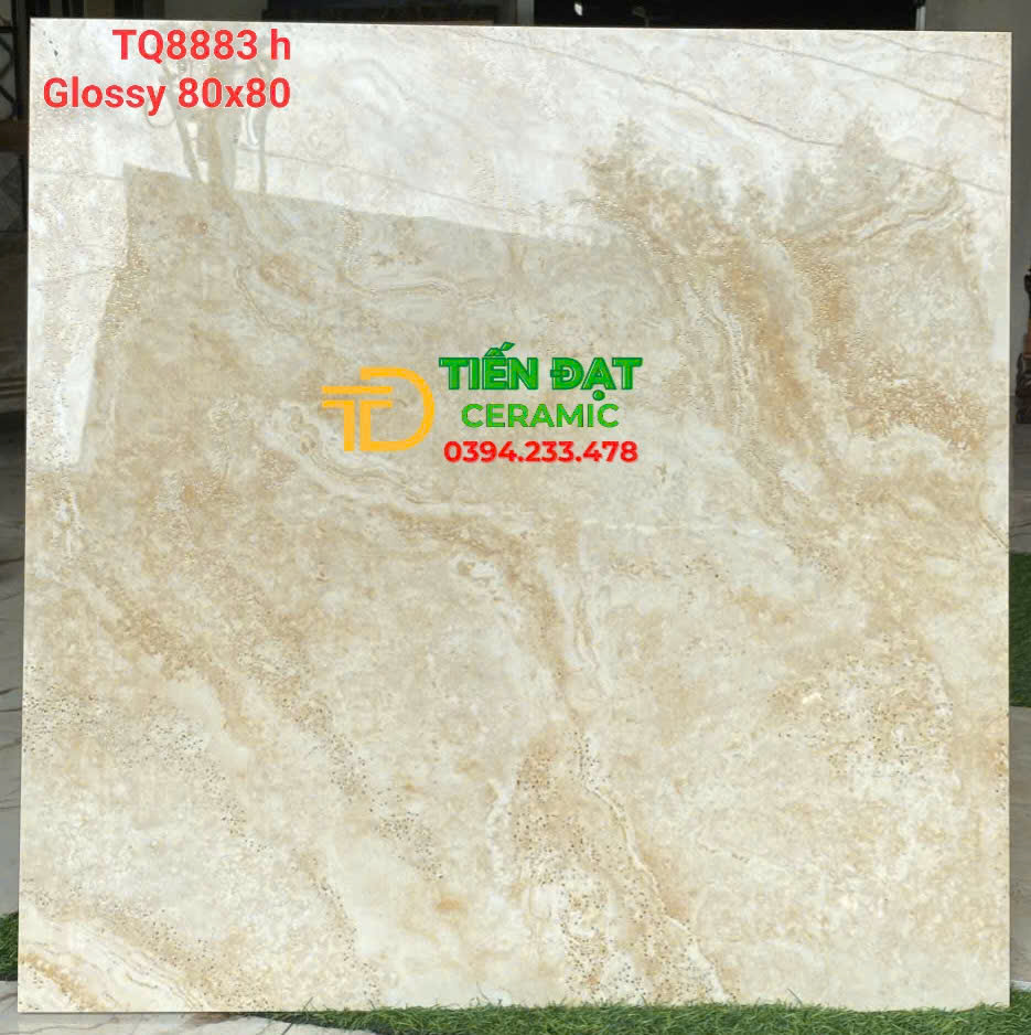 Gạch Khắc Kim TQ 80x80 Lát Biệt Thự Vân Vàng Cao Cấp