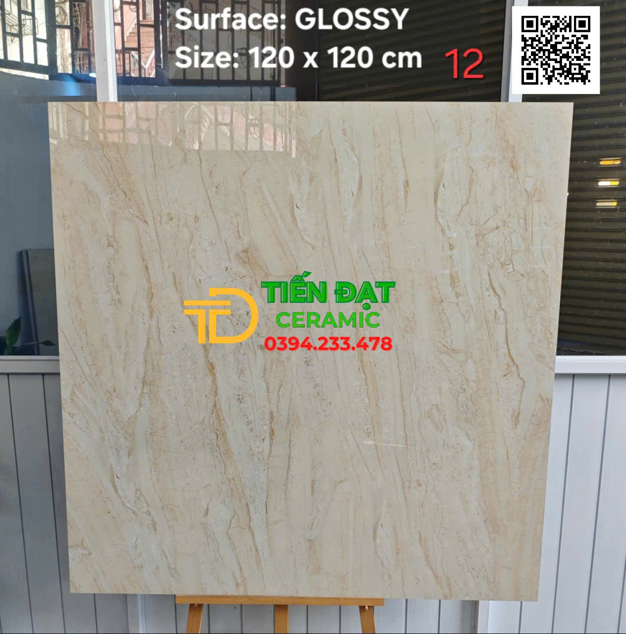 Gạch Khổ Lớn Ấn Độ 120x120 Vân Vàng Ốp Lát Mẫu Mới