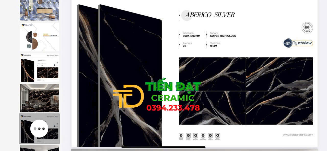 Gạch Khổ Lớn Ốp Mặt Tiền 80x160 Đen Vân Trắng Mới Nhất